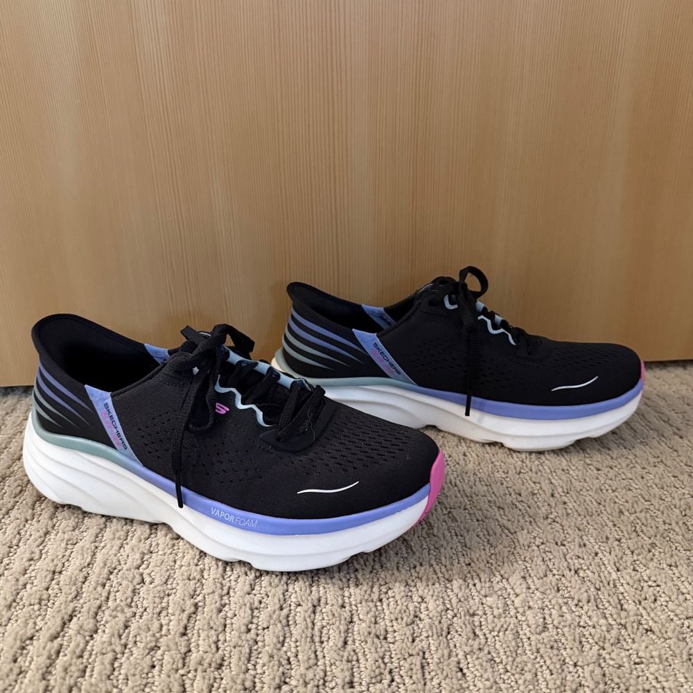 Skechers Slip-ins Vapor Foam Black Purple Pink Sneakers Womens 7.5